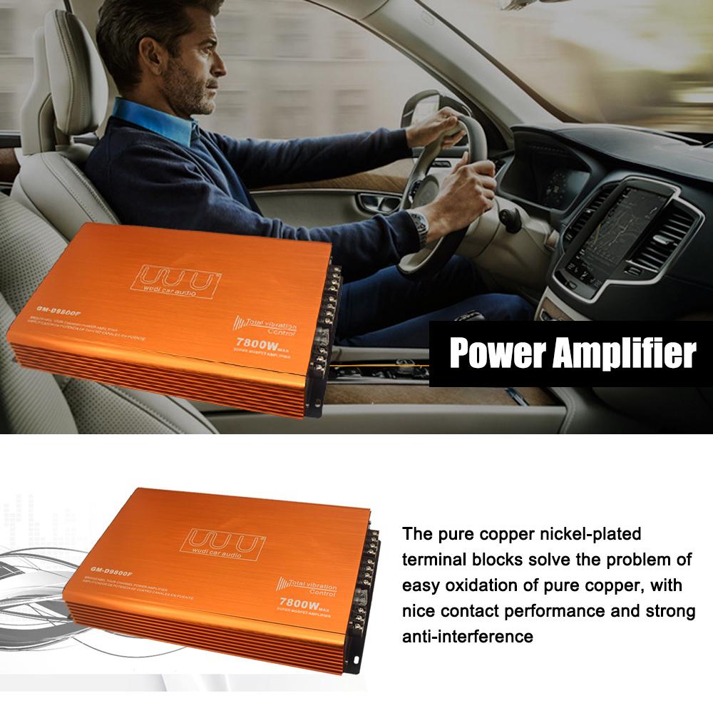 4-Channel Car Audio Amplifier 7800W HiFi Class-D Stereo Power Amplifier 4-Way High Power Amp.