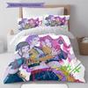 Kpop Dämonenjäger Muster Bettwäsche, Steppbett Set Steppbettbezug Kissenbezug Zuhause Geburtstagsgeschenk (1 Bettbezug + 2 Kissenbezüge, ohne Füllung)