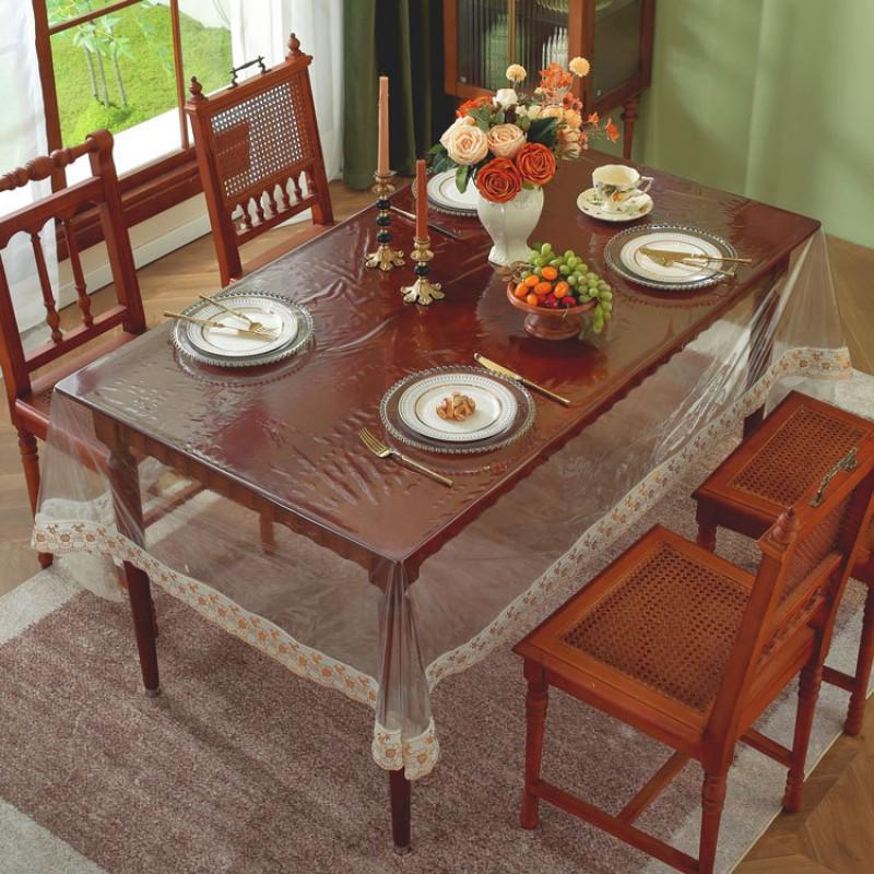 0.13mm Clear PVC Tablecloth Waterproof Oilproof Anti-Slip Coffee Table TV Counter