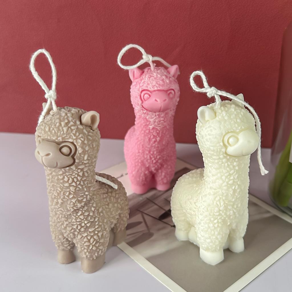 DIY Cute Cartoon Alpaca Silicone Mold New 3D Candle Making Supplies Soap Resin Plaster Mould Festival Gift Home Decora Craft