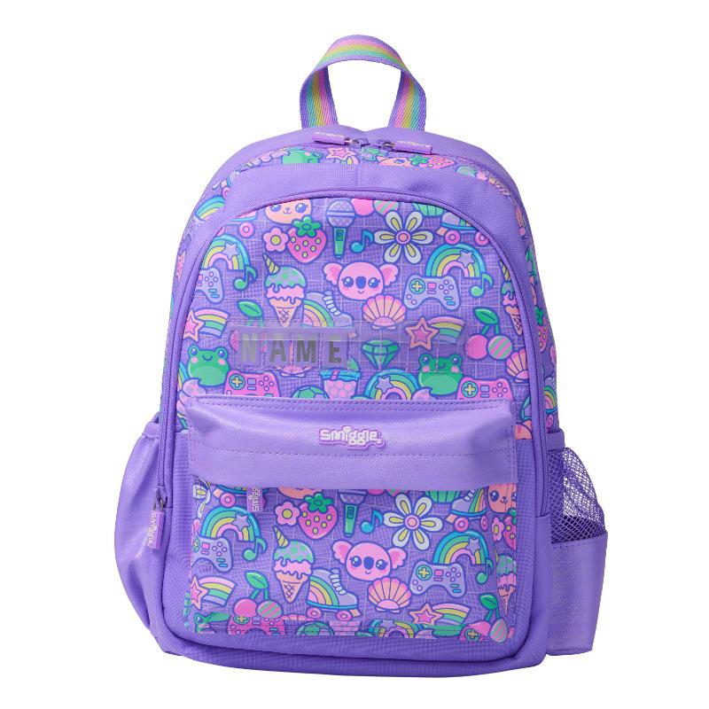 Smiggle Kids Backpack Set for School with Lunch Bag and Drink Bottle, Cute Cartoon Design, Casual Bookbag for Students