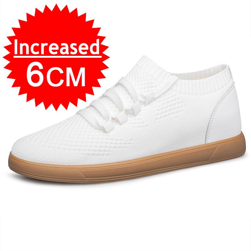 Fashion Men Elevator Shoes Breathable Mesh Height Increase Sneakers Shoes Sports Casual Shoes Invisible Inner Heightening 8cm Man Shoes