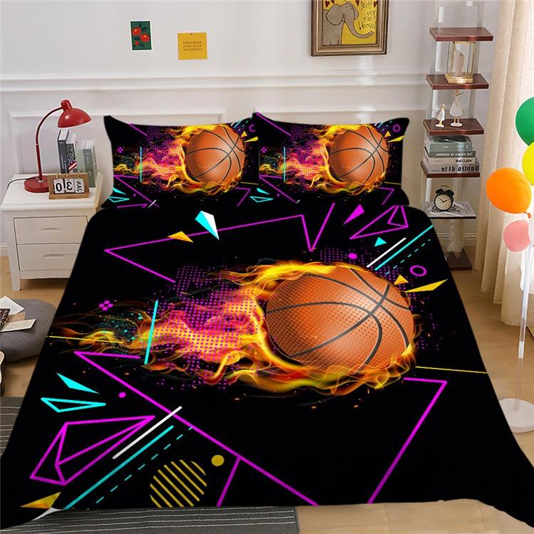 Comforter Dormitory Bedding Sets For Boys3D Soccer Sportsamerican Footballno Bed Sheetsteen Single 2 3Pcs Comforter (quilt)-EU Single(135*200cm)3pcs