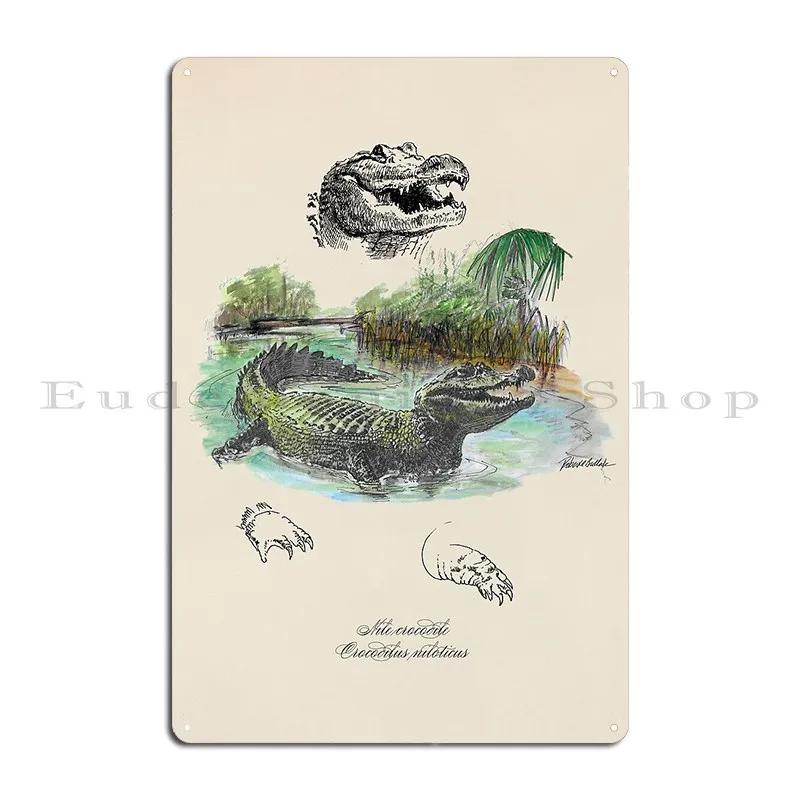 Bit Giant Crocodile Metal Plaque Rusty Classic Cinema Designing Iron Tin Sign Poster 20x30cm(7.8x11.8inch)