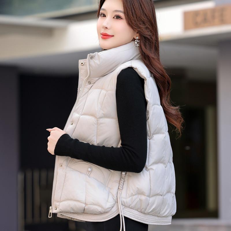 Fashion short down cotton vest women's autumn and winter new cotton vest cotton vest cotton vest outer wear cotton vest tide