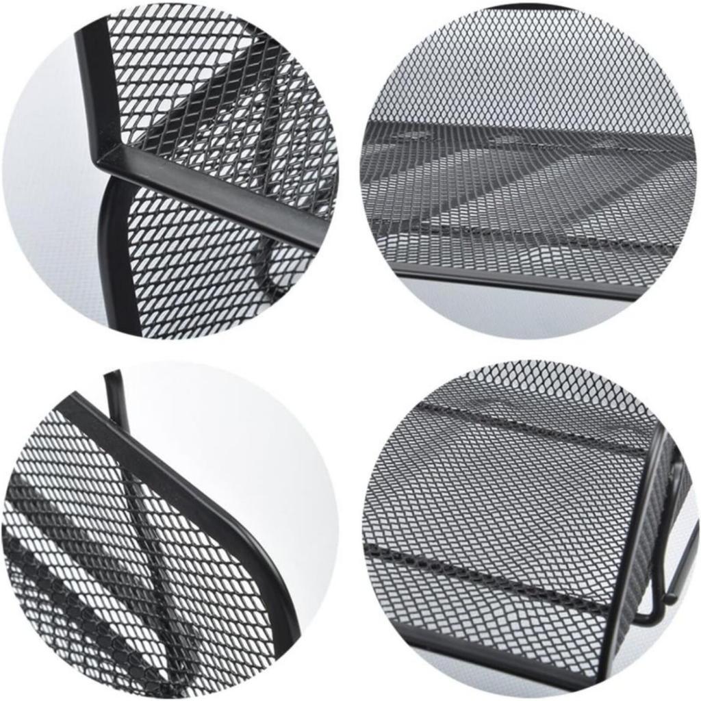 4-Tray Mesh Document Organizer Vertical Black Metal Desk File Sorter for Office