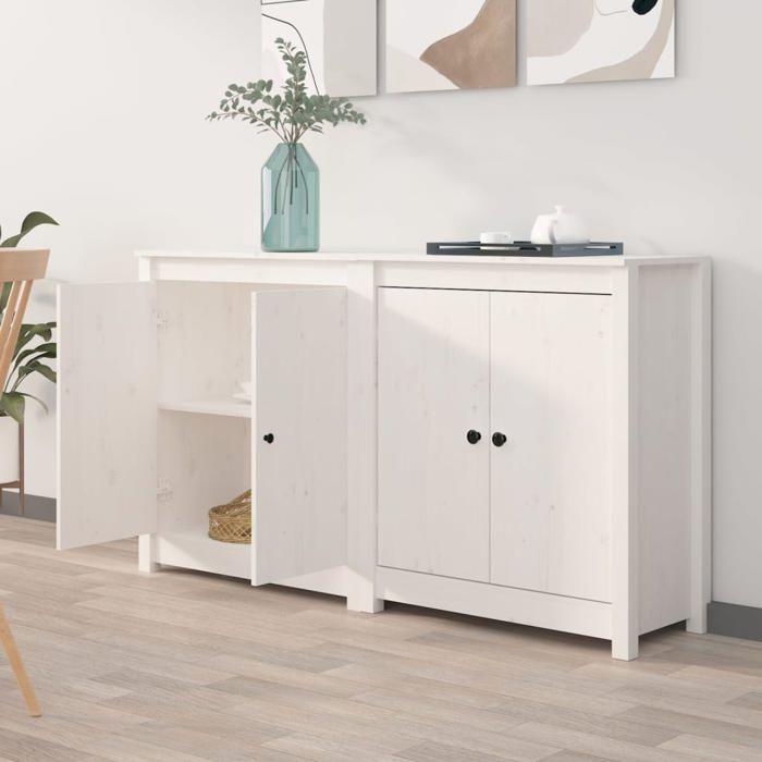 VidaXL 2x Buffets Armoires Latérales Meubles de Rangement Armoires de Rangement Organisateurs de Maison Salon Blanc 70x35x80 3114065