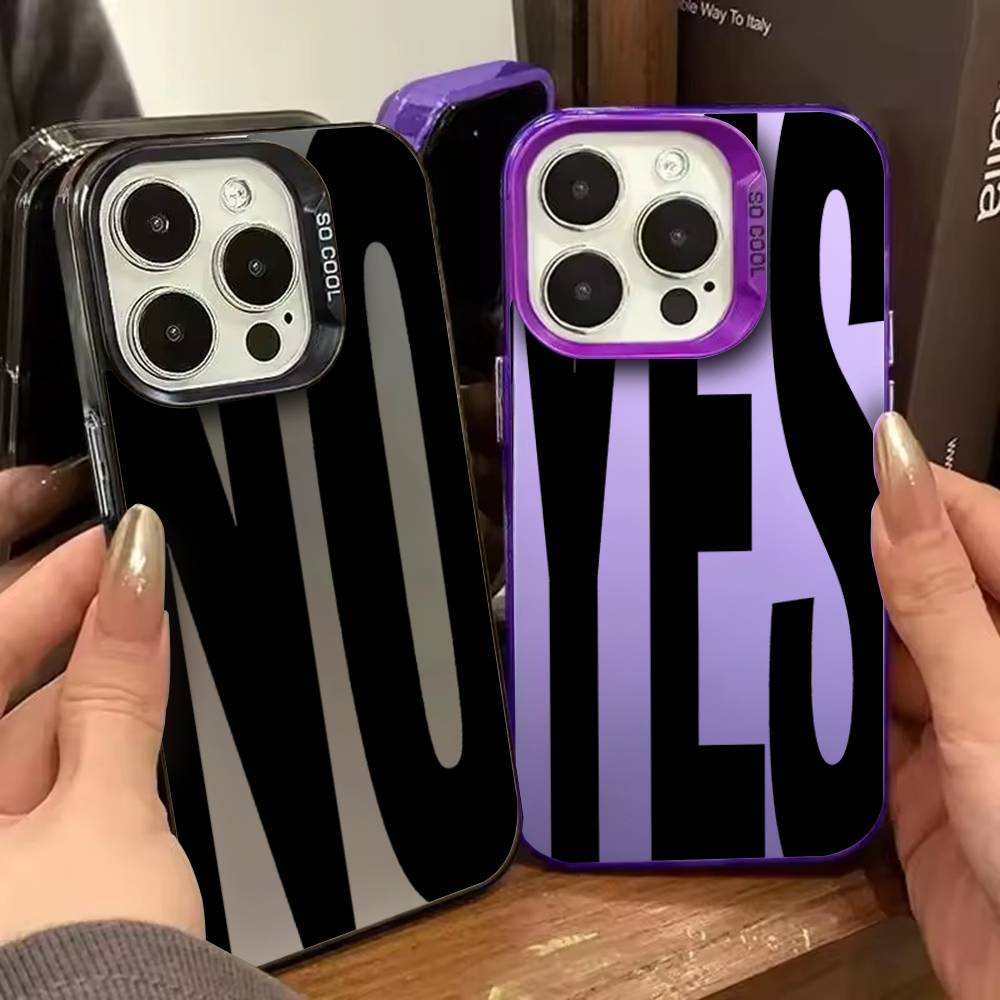 NO and YES Art Phone Case For iPhone 16,15,14,13,12,11,Pro,XS,Max,Plus,Mini,SE Colorful Candy Matte Shockproof Cover