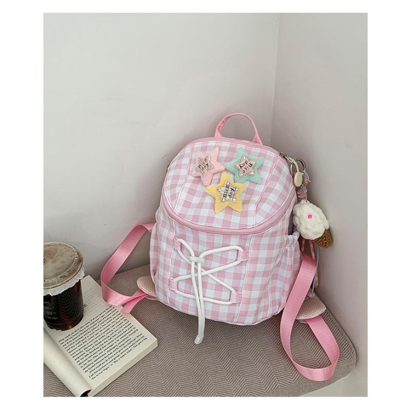 High Value, Fresh, Sweet and Cute Girl Plaid Mini Backpack, Light Travel Backpack for Junior High School Students