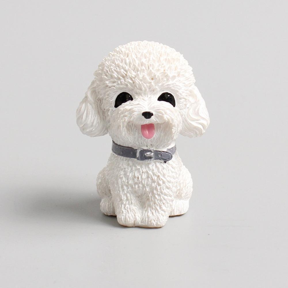 Desktop Model Dog Figurine Cute Simulated Dog Ornament Car Accessories Dog Animal Model  Car Decor