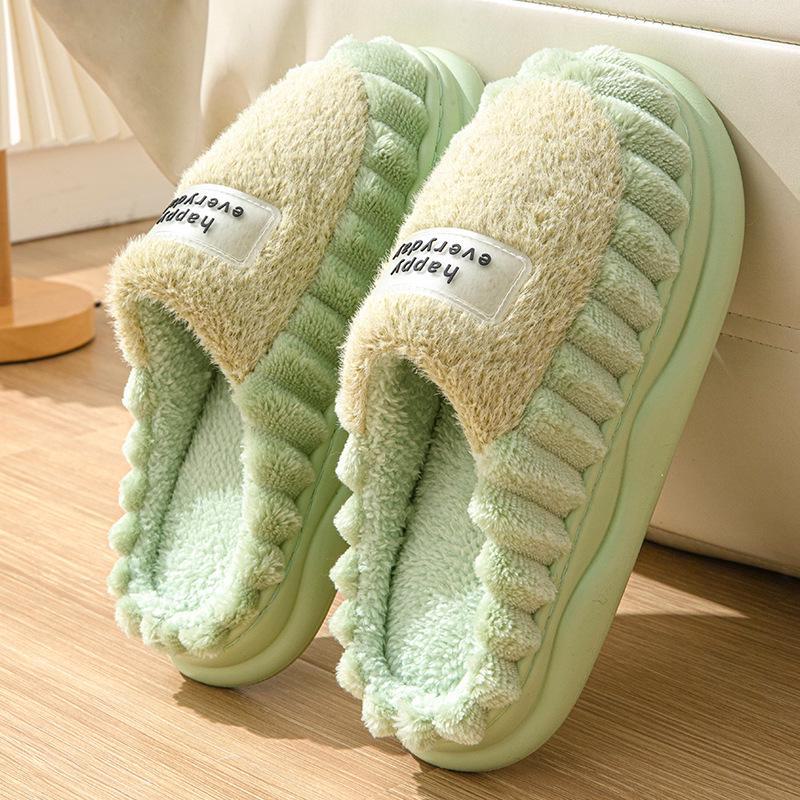 Women's Winter EVA Cotton Slippers: Soft-soled, Plush, Non-slip, Deodorant, Thick-soled, Velvet Warmth for Couples