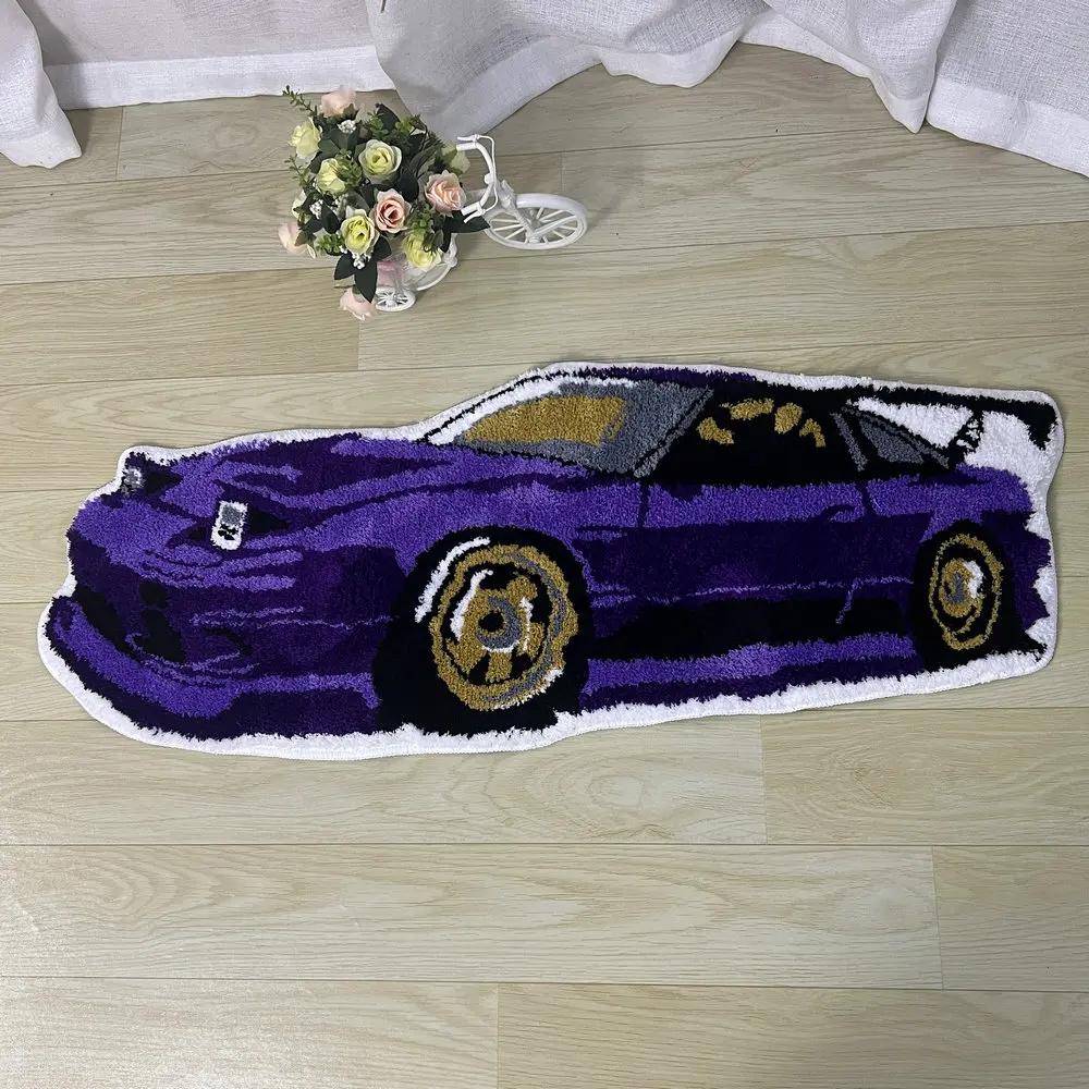 

VIKAMA Cartoon Cool Car Pattern Floor Mat Waterproof Anti-Fouling Anti-Static Sofa Living Room Bedroom Home Decoration Carpet 40X60CM(1.3X2FT