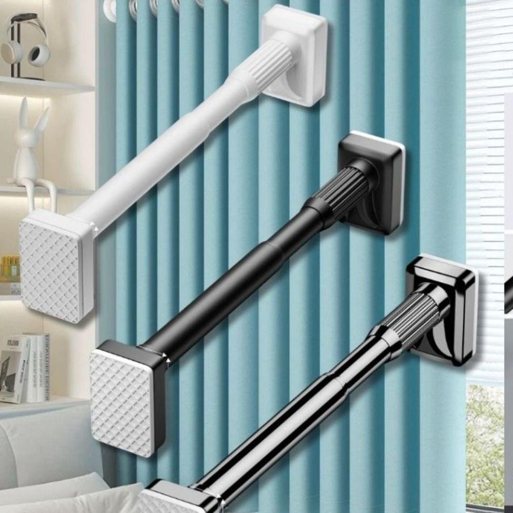 Carbon Steel Clothes Hanging Rail Stretchable Wardrobe Rod New Extendable Pole  Bathroom