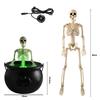 Party Scary Prop Trick Or Treat Candy Witch Bowl LED Mist Maker Skeleton Black Cauldron Pot Halloween Scary Prop House Decor