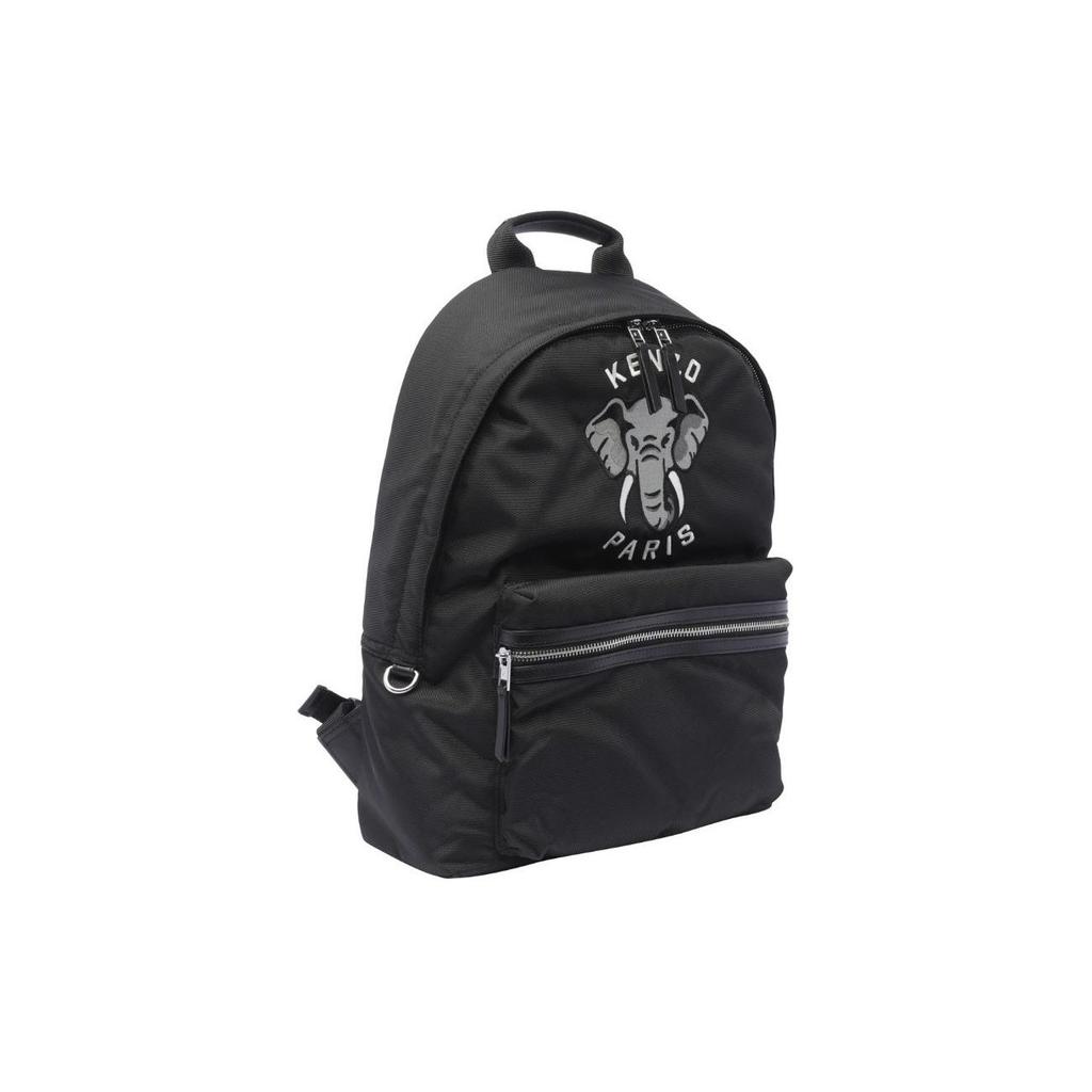Kenzo Elephant Pattern Printed Zipper Closure Backpack Men Backpack Black FE55SA613F2199