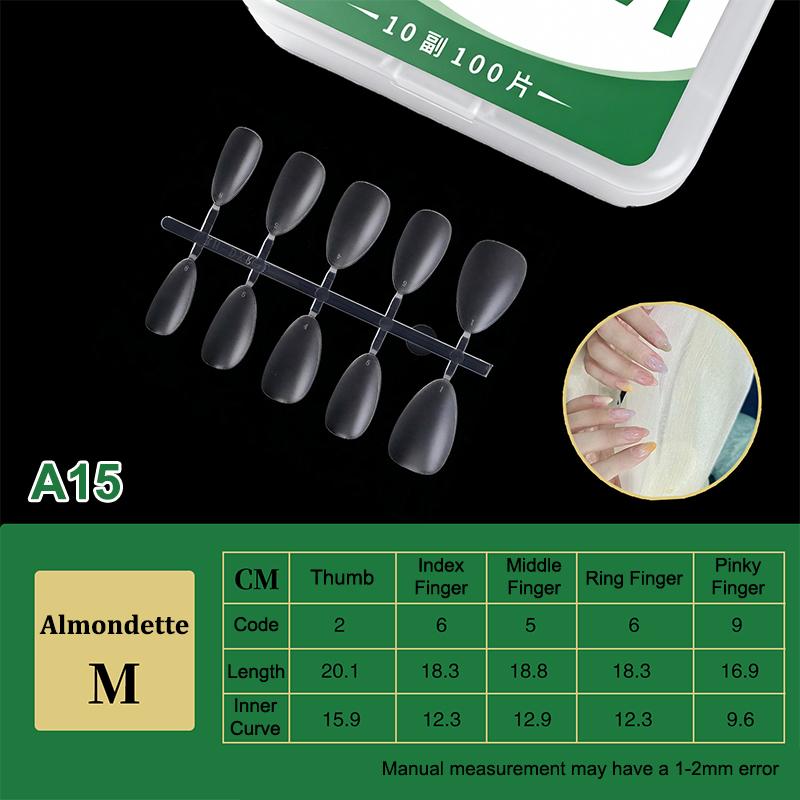 100Pcs/Box Matte Fake Nails No Polishing Press On False Nails Medium Short Design High Matt Soft Gel Nail Tips For Extension