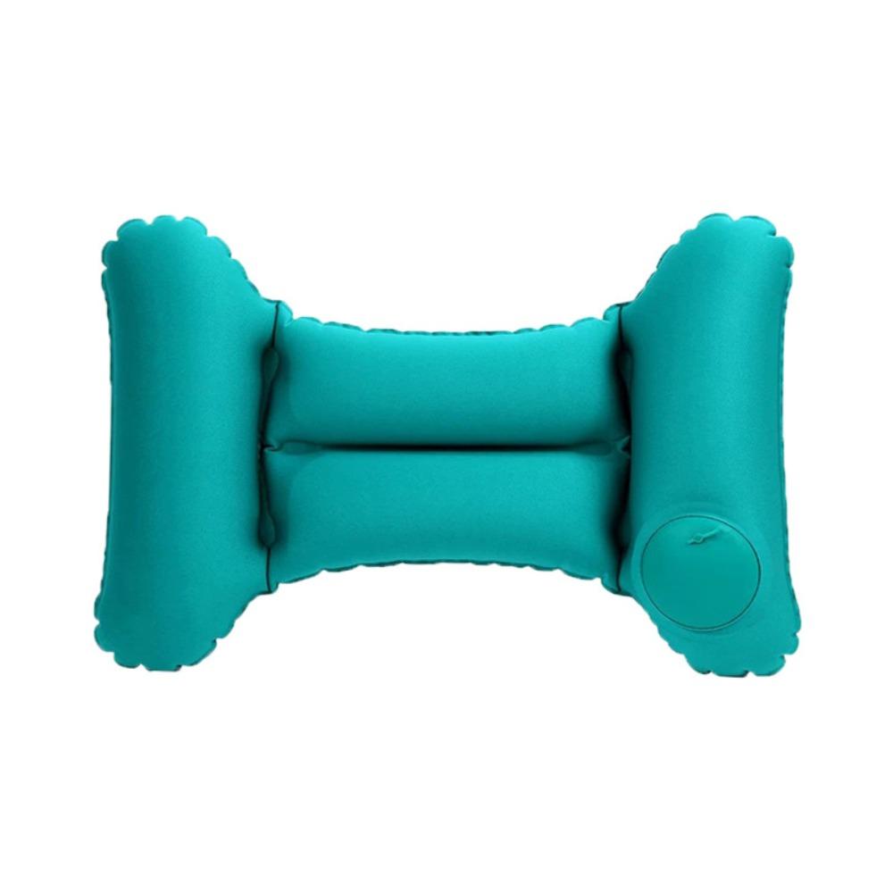 New Flocking PVC Inflation Lumbar Pillow H-type Inflatable Aircraft Lumbar Pad Grey Blue Nursing Waist Pillow Office