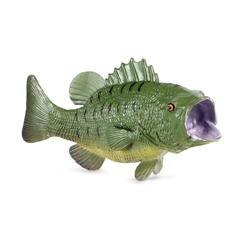 Simulated Plastic Fish Models Realistic Bass Fake Fish for Home Decoration and Science Exhibits