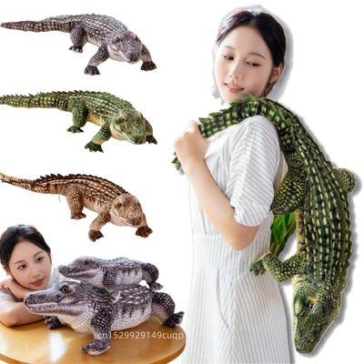 68/96cm Coccodrillo Peluche con Coda Lunga Giocattolo Morbido Animale Rettile Coccodrillo Realistico Decorazione per la Casa Regalo per Bambini