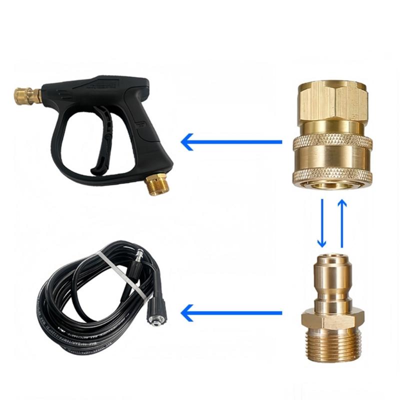 Quick Connecting Brasses Couplers Leakproof Design Brasses Plumbing Fittings For Pressure Washer Hoses Car Wash Systems