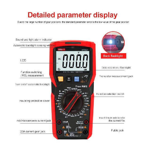 UNI-T Digital Multimeter Professional AC DC Electrical Multi Meter UT890C UT890D+ UT89X UT89XD UT161E UT61B+ UT61D+ UT61E Plus