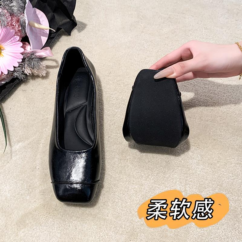 New Women's Genuine Leather Shoes Woman Square Toe Slip-on Loafers Casual Comfort Walk Shoes For Women Daily Outdoors Flat Shoes