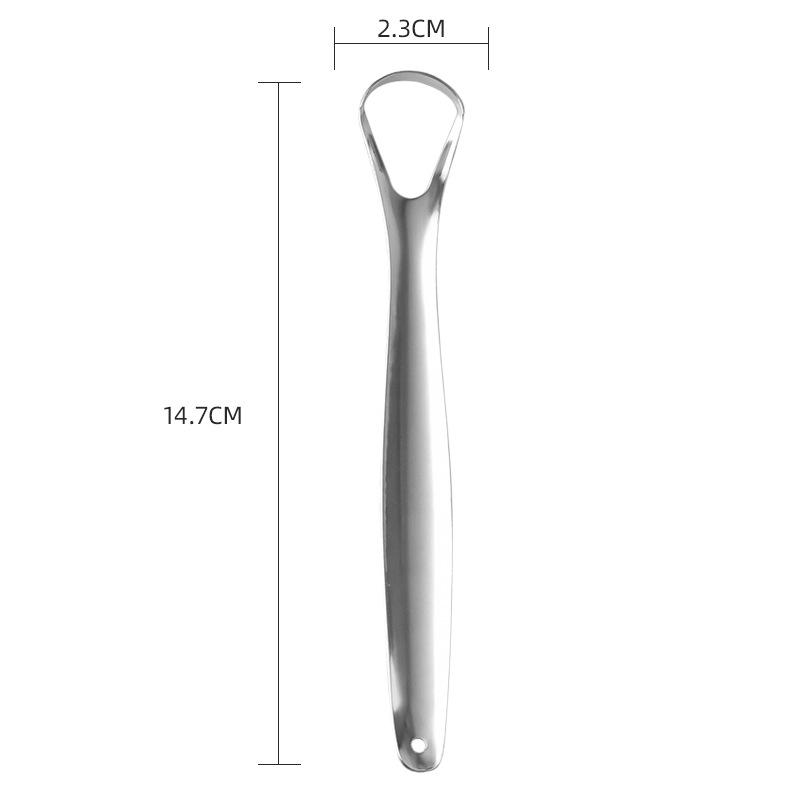 Double-Sided Stainless Steel Tongue Scraper for Fresh Breath 410 Stainless Steel серебряный