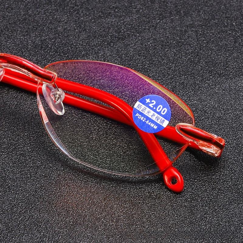 New Stylish Diamond-Cut Rimless Reading Glasses for Women Blue Light Blocking Eyeglasses Classic Style Presbyopic Eyewear