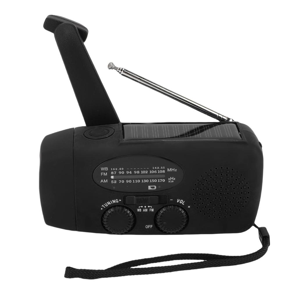 Solar Emergency Hand Crank Radio AM FM WB NOAA Portable Radio with Power Bank LED Light for Outdoor