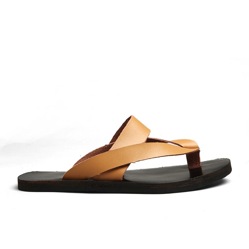 Lærtøfler for menn 2024 Hotell Strand Sommersko Høy kvalitet Stor størrelse 46 Slip-on Lette Flate Menn Flip-flops Utendørssko