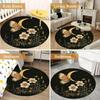 Round Cute Kitten Rug Vintage Pattern Office Mat Bedroom Desk Mat Kids Play Reading Area Carpet Non Slip Floor Cover Home