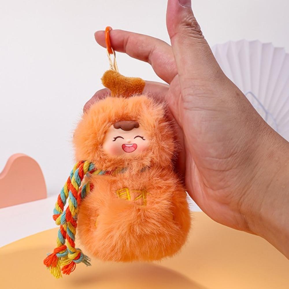 Kawaii Mini Gourd Keychain Ornaments Good Luck Pendant Fashion Plush Doll Keyring  for Lovers