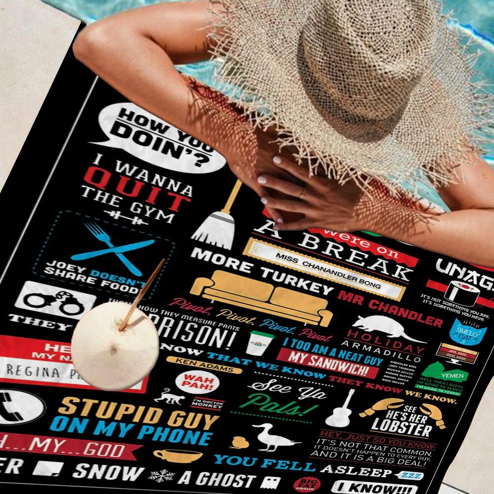 F-Friend  Tv Show Towel Microfiber Beach Towel Absorbent Quick Dry Soft Yoga Swimming Resort Mountain Climbing Towel