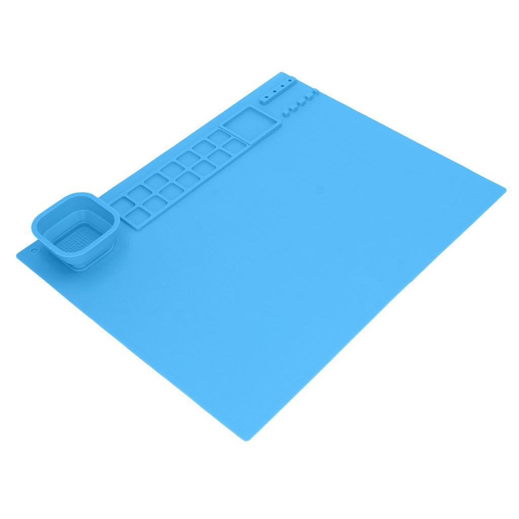 Silicone Painting Mat with Cup DIY Cultivate Artistic Talent Easy To Wipe Silicone Art Mat for Boys Girls Art Supplies