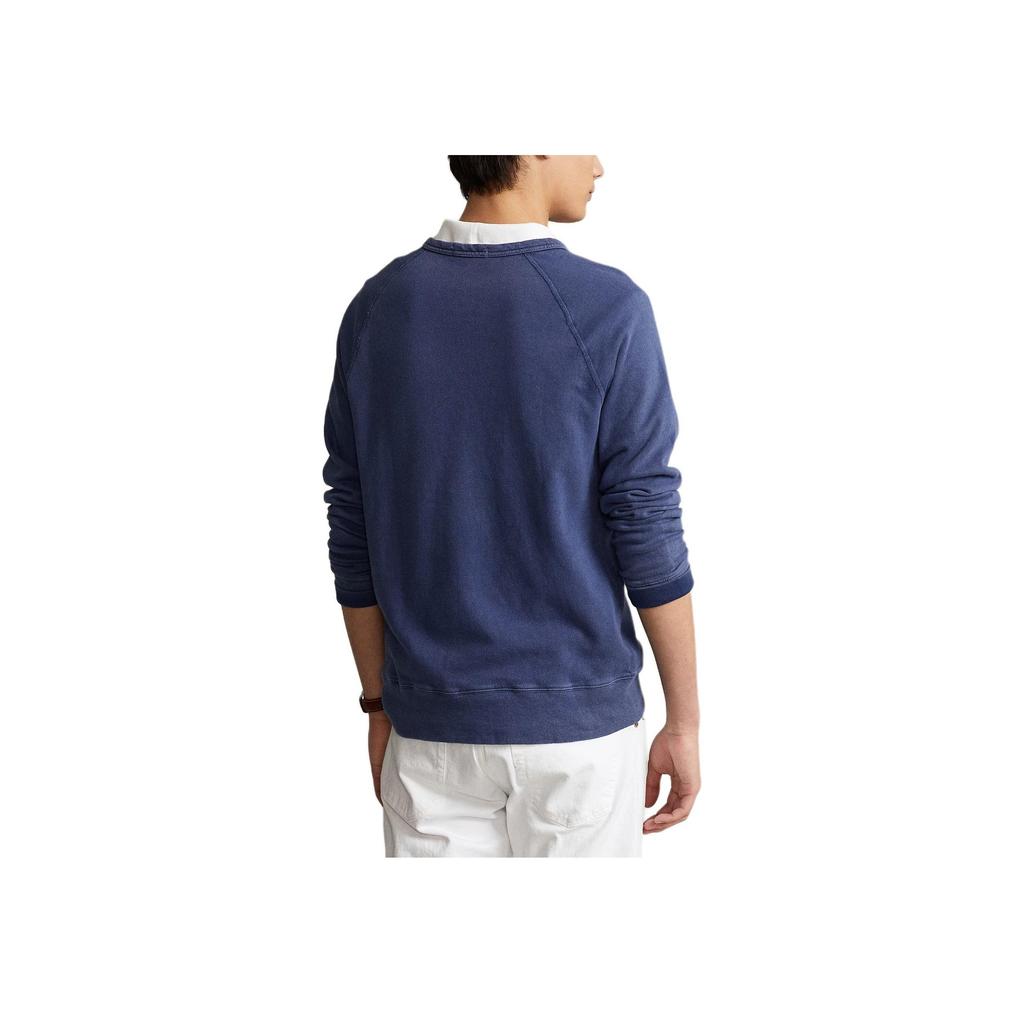 Polo Ralph Lauren Small Pony Logo Embroidered Washable Crewneck Sweatshirt Men Sweatshirt Navy-Blue 710874700-003