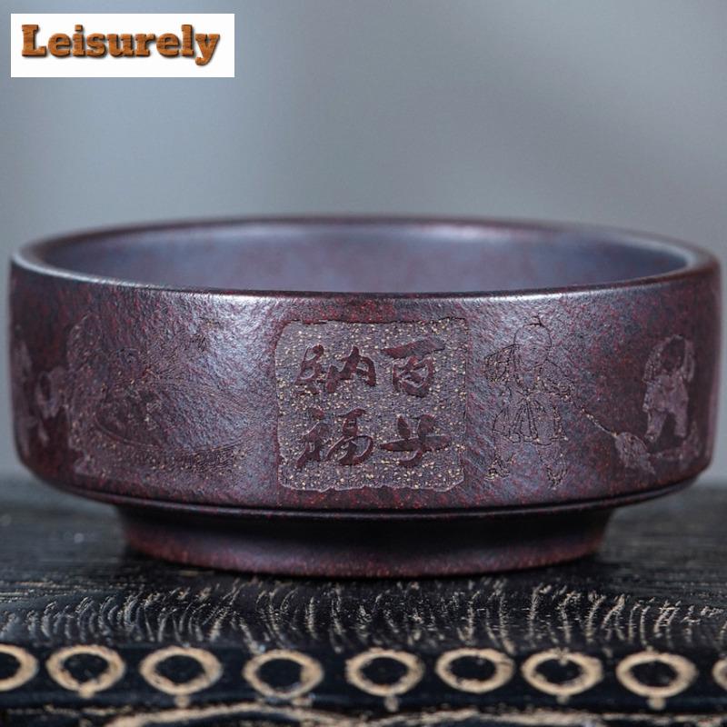 150ml Yixing Purple Clay Hundred Sons Good Fortune Teacup Aesthetic Tea Bowl Jug Tea-tasting Meditation Cup Chazhan Master Cups