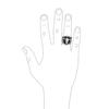 Black Texture Animal Buffalo Cow Skull Antelope Goat Big Western Jewelry Texas Longhorn Skull Signet Ring Two Tone Sterling Silver "Personalized Men's