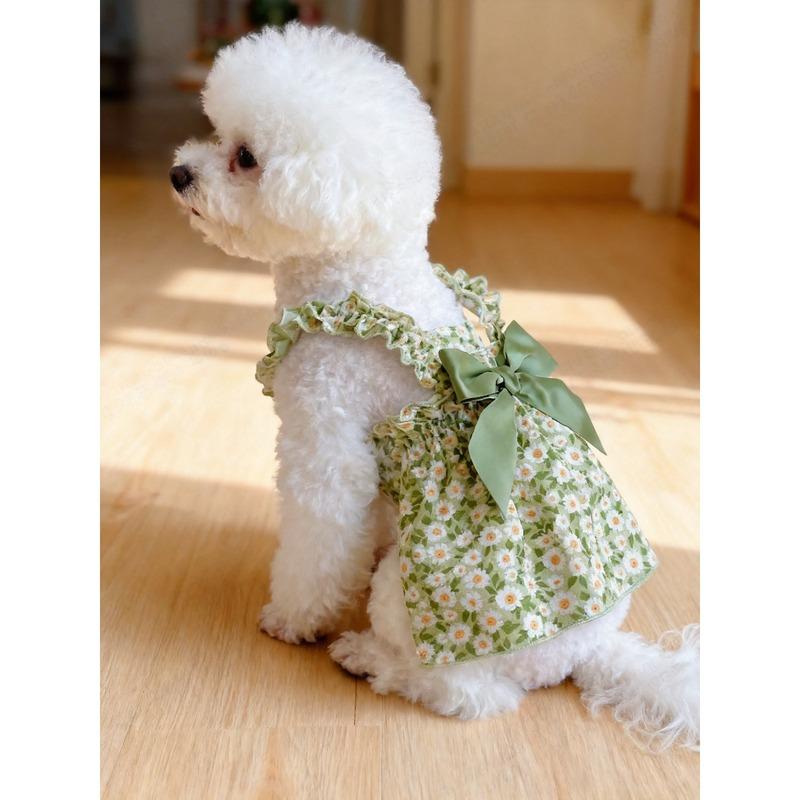 1PC Dog Cat Dress Spring/Summer Strap Dress Daisy Princess Style Teddy Pomeranian Puppy Small Dog