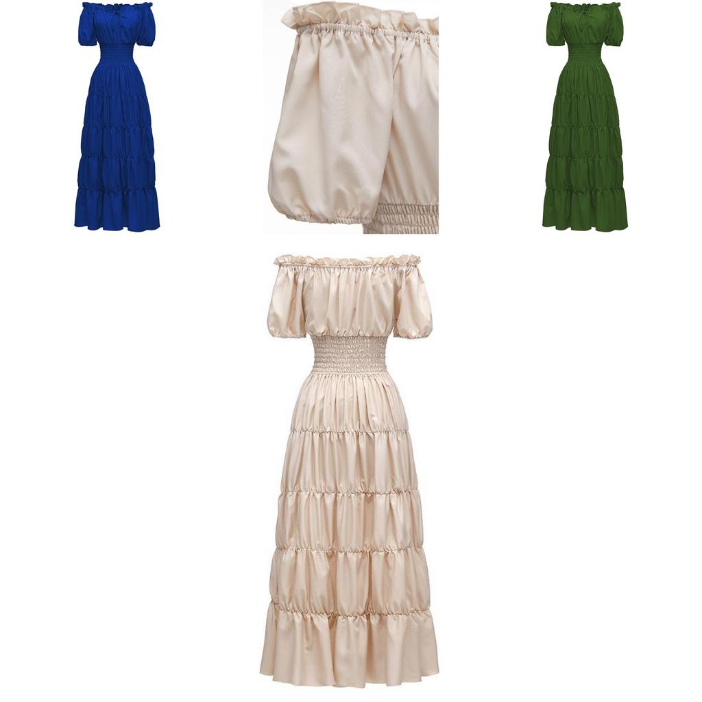 Medieval Renaissance Women's Long Dress Stage Costume Halloween Cos Role Playing Vintage Clothing