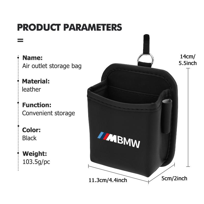 AAE1 Car Air Vent Outlet Storage Bag Phone Holder Pocket Organizer For BMW M 1 3 4 5 6 7 Series X1 X3 X4 X5 G20 G38 F48 E36 E39