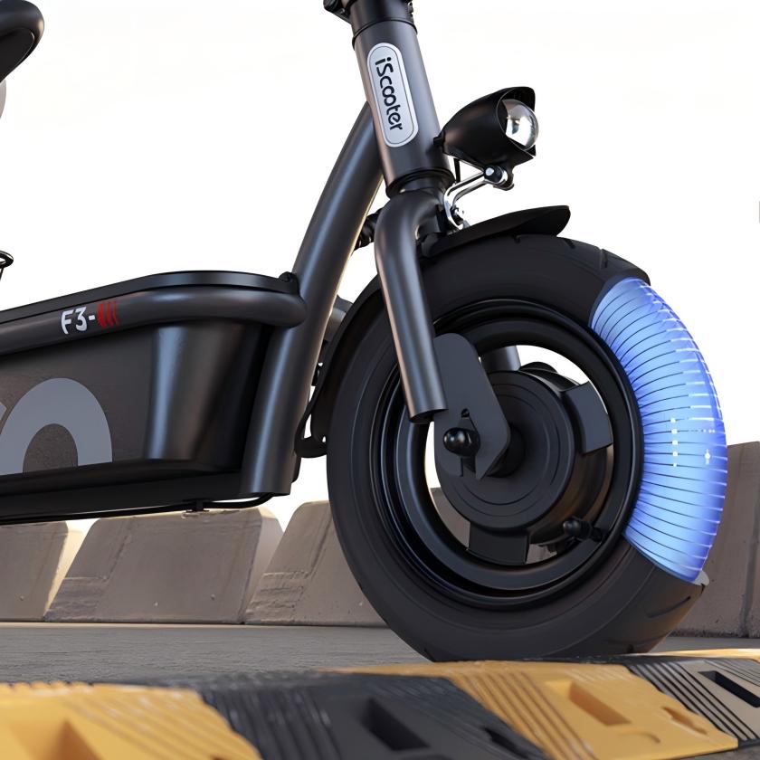 קורקינט חשמלי מתקפל עם מושב iScooter F3 מנוע 1000W סוללה 48V13Ah מהירות מקסימלית 45 קמ"ש טווח מקסימלי 60 ק"מ