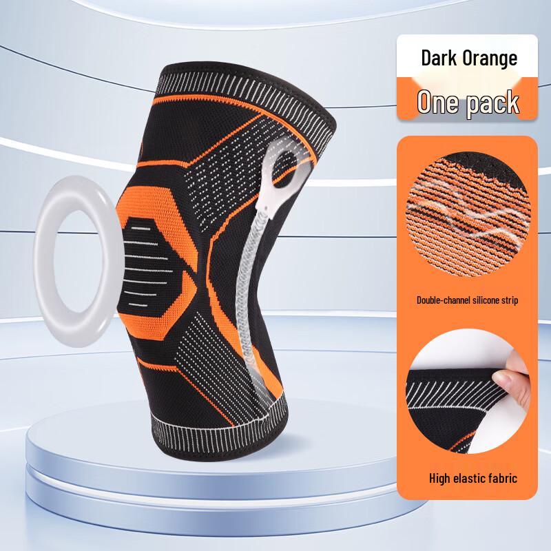 WEZHO Unisex Sports Knee Brace with Silicone Spring Support - Orange (2-Pack)