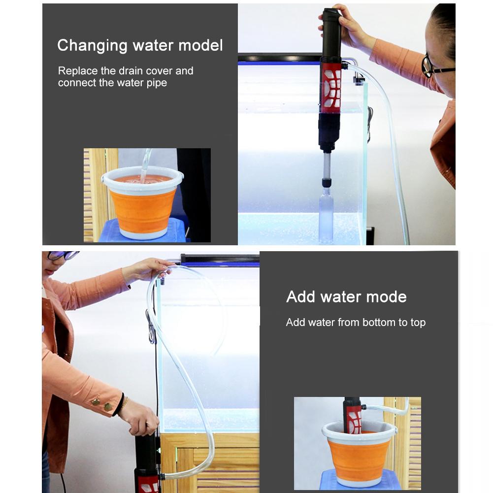 -01 Plugging In Automatic Electric Aquarium Water Changer Fish Droppings Sludge Extractor Gravel Cleaner