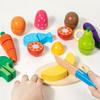 Simulação Cozinha Fingir Brinquedo De Madeira Jogo Clássico Montessori Brinquedo Educativo Para Crianças Presente Para Crianças Conjunto De Corte De Frutas E Vegetais