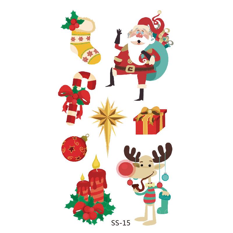 Christmas Fun Face Stickers: Children's Cartoon Tattoo Stickers