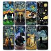 Katze Van Gogh Sternennacht Für Xiaomi 15T 11T 12T 13T 14T Pro 15 Handyhülle Mi POCO X7 X8 M7 F7 Pro F8 Ulra F5 F6 M6 X5 X6 Hülle