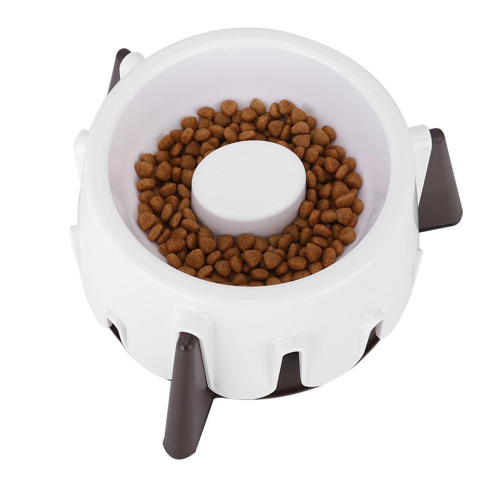 Pet Dog Cat Slow Food Feeder Bowl Cake Shape Wet and Dry Use Five Height Mode Adjustment Protect Spine