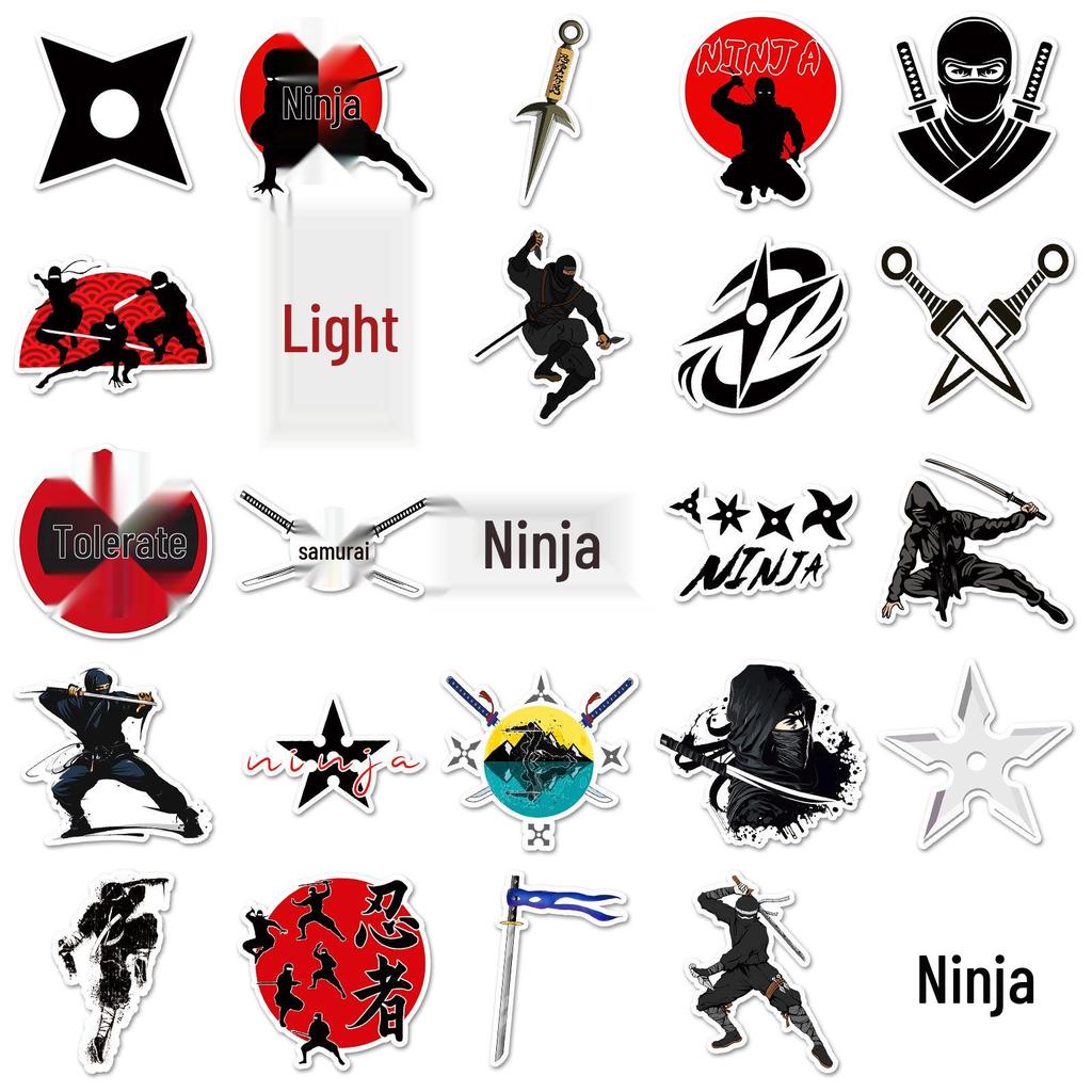 50 Cool Waterproof Japanese Ninja Stickers for Suitcases, Phones & Computers