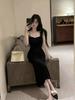Floral Patchwork Mesh Sling Maxi Dress - Sexy Slimming Bodycon Skirt for Women