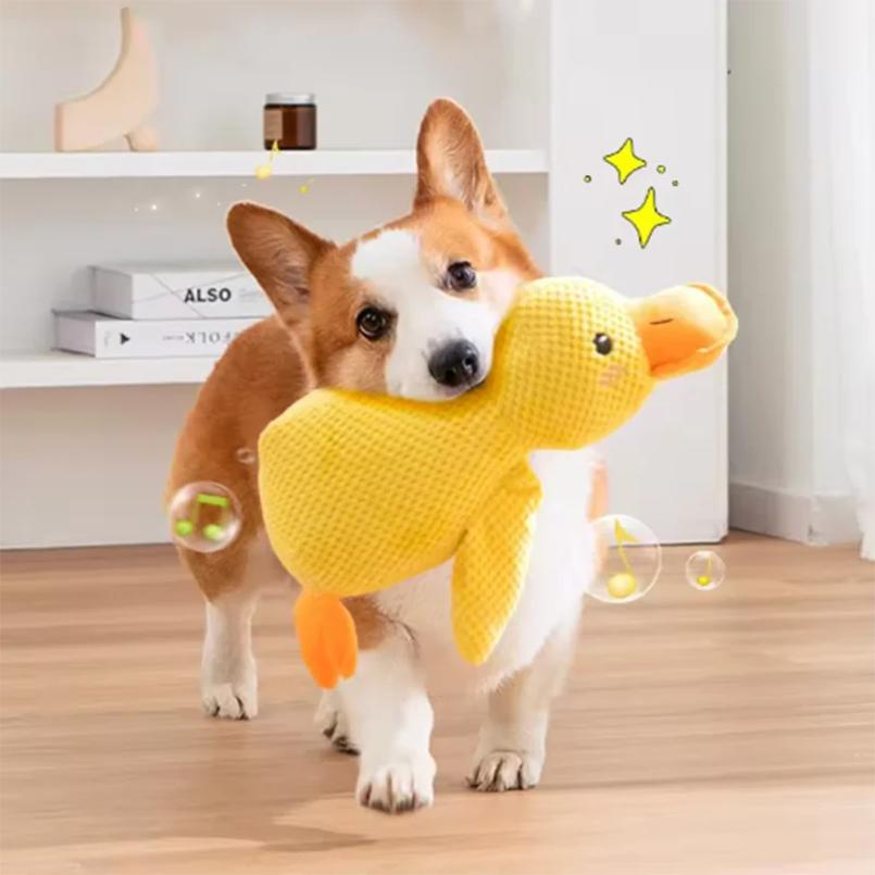 Dog Sleeping with a Dog Hug Duck Toys To Relieve Boredom of Little Yellow Duck Pet Interactive Plush Doll Pet Supplies